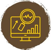 System Monitoring Line Circle Sticker Icon vector