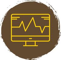 System Monitoring Line Circle Sticker Icon vector