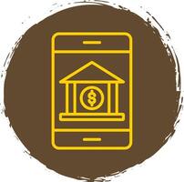 Banking App Line Circle Sticker Icon vector