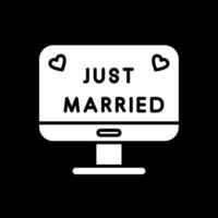 Just Married Glyph Inverted Icon Design vector