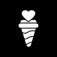 Ice Cream Glyph Inverted Icon Design vector