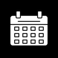 Calendar Glyph Inverted Icon Design vector