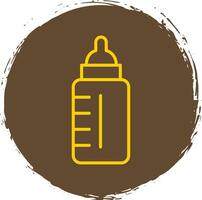 Baby Bottle Line Circle Sticker Icon vector