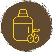 Olive Oil Line Circle Sticker Icon vector