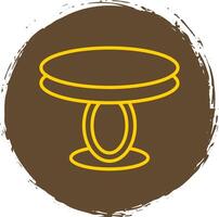 Dining Table Line Circle Sticker Icon vector