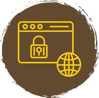 Web Security Line Circle Sticker Icon vector