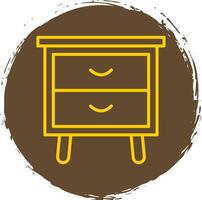 Side Table Line Circle Sticker Icon vector