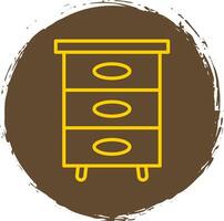 Filling Cabinet Line Circle Sticker Icon vector