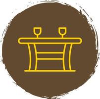 Table Line Circle Sticker Icon vector