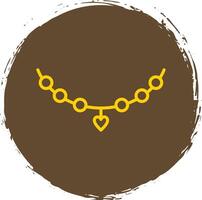 Necklace Line Circle Sticker Icon vector