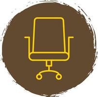 Office Chair Line Circle Sticker Icon vector