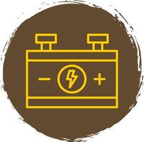 Car Battery Line Circle Sticker Icon vector