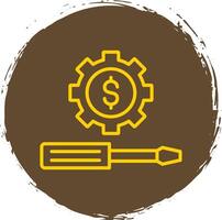 Money Management Line Circle Sticker Icon vector