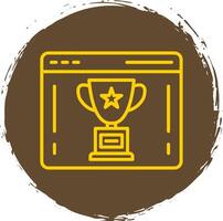 Trophy Line Circle Sticker Icon vector