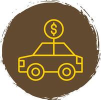 Car Rental Line Circle Sticker Icon vector