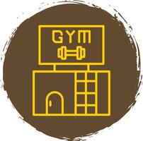 Gym Line Circle Sticker Icon vector