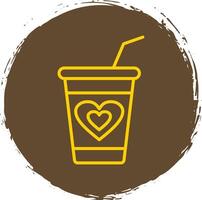 Milkshake Line Circle Sticker Icon vector