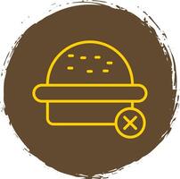 No Burger Line Circle Sticker Icon vector