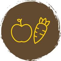 Healthy Eating Line Circle Sticker Icon vector