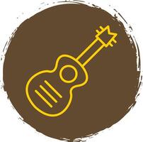 Guitar Line Circle Sticker Icon vector