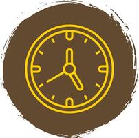 Clock Line Circle Sticker Icon vector