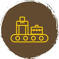 Conveyor Line Circle Sticker Icon vector