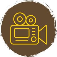 Camera Line Circle Sticker Icon vector