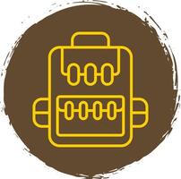 Rucksack Line Circle Sticker Icon vector