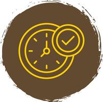 Clock Line Circle Sticker Icon vector