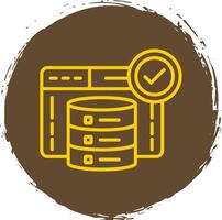 Server Line Circle Sticker Icon vector