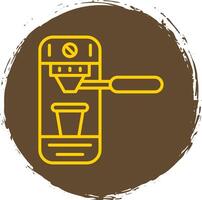 Coffee Machine Line Circle Sticker Icon vector