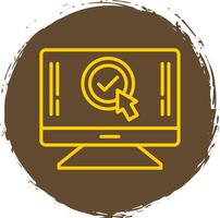 Mouse Pointer Line Circle Sticker Icon vector