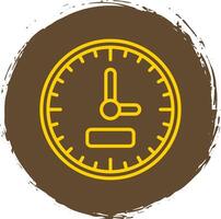 Clock Line Circle Sticker Icon vector