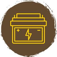 Battery Line Circle Sticker Icon vector