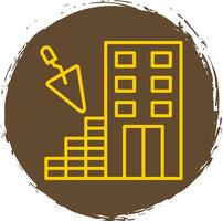 Construction Line Circle Sticker Icon vector