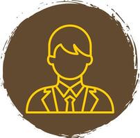 Manager Line Circle Sticker Icon vector