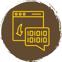 Binary Code Line Circle Sticker Icon vector