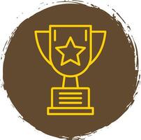 Trophy Line Circle Sticker Icon vector