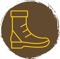 Boot Line Circle Sticker Icon vector