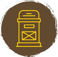 Postbox Line Circle Sticker Icon vector