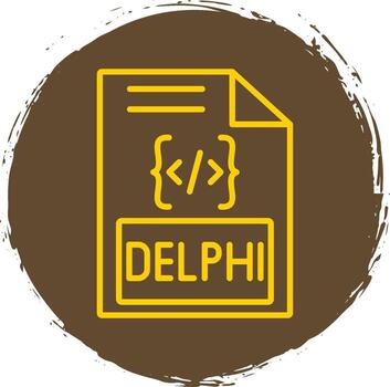 Delphi Line Circle Sticker Icon vector