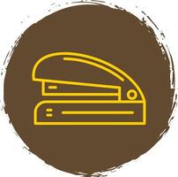 Stapler Line Circle Sticker Icon vector