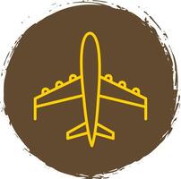 Plane Line Circle Sticker Icon vector