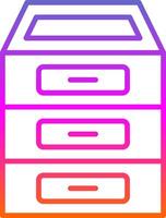 Filing Cabinet Line Circle Sticker Icon vector