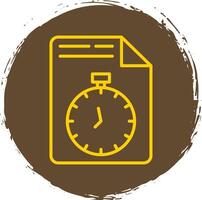 Document Line Circle Sticker Icon vector