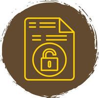 Unsecure File Line Circle Sticker Icon vector