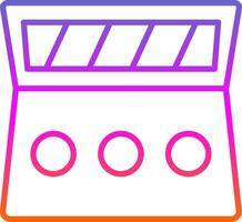 Makeup Kit Line Circle Sticker Icon vector