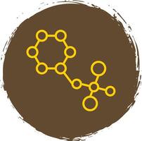 Molecules Line Circle Sticker Icon vector