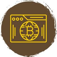 Bitcoin Web Line Circle Sticker Icon vector