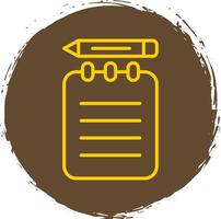 Notepad Line Circle Sticker Icon vector